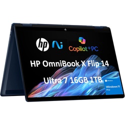 2025 HP OmniBook X Flip x360 2-in-1 Touchscreen Laptop (14" FHD+, Intel Core Ultra 7 265V, 16GB 8533 MT/s, 1TB SSD, 16GB Intel ARC GPU) AI Copilot+ PC for Creator, Designer, 5MP IR Webcam, Win 11 Pro