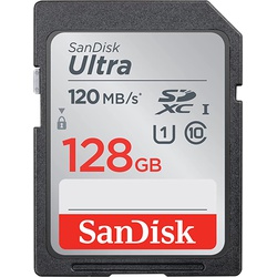 SanDisk 128GB Ultra SDXC UHS-I Memory Card - 120MB/s, C10, U1, Full HD, SD Card