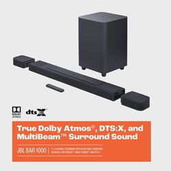 JBL Bar 1000: 7.1.4-Channel soundbar with Detachable Surround Speakers, MultiBeam™, Dolby Atmos®, and DTS:X