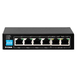 D-Link DGS-F1006P-E 6-Port 250m PoE+ Gigabit Switch – 4 PoE & 2 Uplink Ports