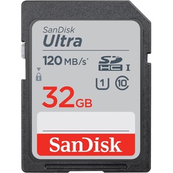 SanDisk 32GB Ultra SDHC UHS-I Memory Card - 120MB/s, C10, U1, Full HD, SD Card