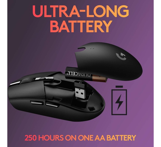 Logitech G305 LIGHTSPEED Wireless Gaming Optical Mouse, Hero 12K Sensor,  12,000 DPI, Lightweight, 6 Programmable Buttons, 250h Battery Life,  On-Board