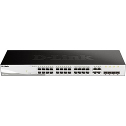 D-Link 28-Port Gigabit Smart Managed Switch 24 GbE + 4 SFP Combo Ports | L2+ | VLANs | Cable Diagnostics  Web UI  Rackmount Fanless NDAA Compliant  Lifetime Warranty (DGS-1210-28)