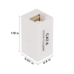 RJ45 Coupler, Ethernet Coupler, RJ45 Connector for Cat5/Cat5e/Cat6 Ethernet Cable, Extender Adapter Female to Female, Mini Type, White