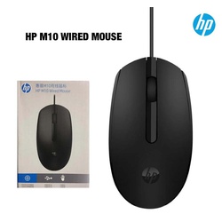 HP M10 Wired USB Mouse with 3 Buttons High Definition 1000DPI Optical Tracking and Ambidextrous Design.