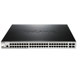 D-Link DGS-1210-52MP 48-Port 10/100/1000BaseT PoE + 4 Combo 1000BaseT/SFP ports Web Smart Switch, 370W PoE budget. (802.3af/802.3at support)