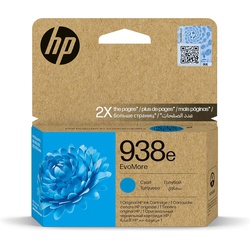 HP 938e EvoMore Cyan Original Ink Cartridge 4S6X9PE Works With Hp Officejet Pro 9720, 9730, 9120, 9120b, 9110b, 9130, 9130b