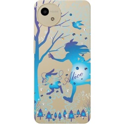 AQUOS wish 4 SH-52E Luxury Gel Style Design Name Put Aquos Wish 4 Rhinestone Shock Resistant Wireless Charging Smartphone Payment Possible Smartphone Case Mobile Case Android Blue Alice