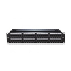 48 Port Cat6 Unshielded Fully Loaded Punch Down Patch Panel – Keystone Type – 2U – Black Colour