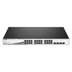 D-Link 24-Port 10/100/1000BaseT PoE + 4 SFP ports Web Smart Switch, 193W PoE budget. (802.3af/802.3at support)