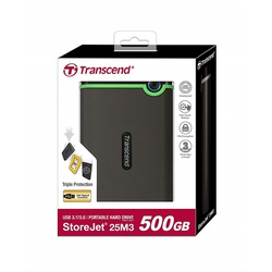500 GB TRANSCEND Storejet 25M3 External Hard Drive with  USB 3.1