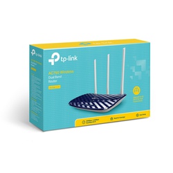 TP-Link AC750 Dual Band Wireless Cable Router, 4 10/100 LAN + 10/100 WAN Ports, Support Guest Network and Parental Control, 750Mbps Speed Wi-Fi, 3 Antennas (Archer C20) Blue, 5 GHz