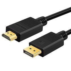 DisplayPort to HDMI Cable, DP to HDMI Cord Male to Male for PC, Desktop to Monitor, Projector, TV (3 Feet)