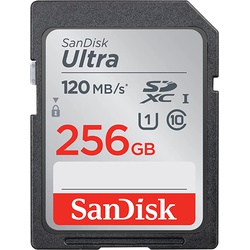 SanDisk 256GB Ultra SDXC UHS-I Memory Card - 120MB/s, C10, U1, Full HD, SD Card